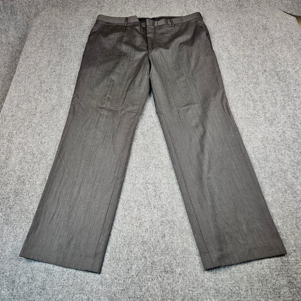 Joe Joseph Abboud Mens 40x31 Gray Wool Sharkskin Dress Pants Flat Front Straight